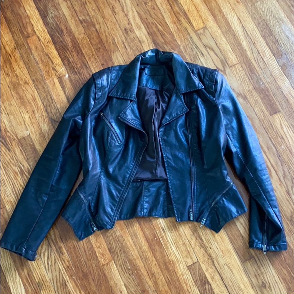 BlankNYC faux leather moto fitted jacket